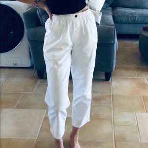 White Slip On Pants